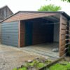 Garaż blaszany z wiatą 6m x 6m